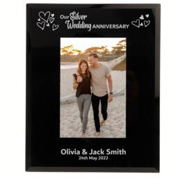 Silver Anniversary Gifts, Personalised Photo Frame, 25Th Frame , Wedding Frame Couple 6x4 Or7x5 - thumbnail 3
