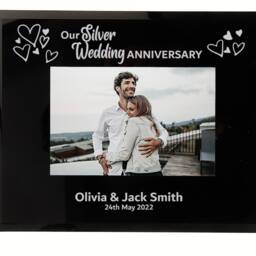 Silver Anniversary Gifts, Personalised Photo Frame, 25Th Frame , Wedding Frame Couple 6x4 Or7x5 - thumbnail 2