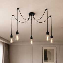 Spider Pendant Chandelier Modern Industrial Ceiling Light, Adjustable - thumbnail 3