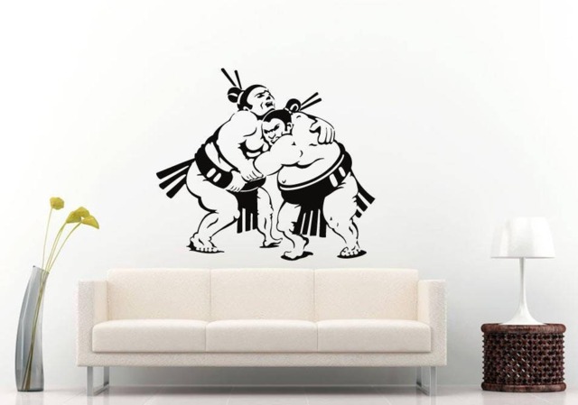 Sumo Wresting Japanese Martial Arts Fighting Sport Room Wall Sticker Decal Vinyl Mural Decor Art L2413 - image 1