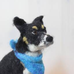 Custom Needle Felted Dog Sculpture Handmade Pet Replica - thumbnail 3