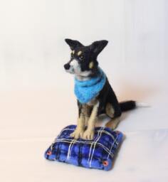 Custom Needle Felted Dog Sculpture Handmade Pet Replica