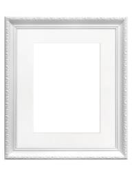 Shabby Chic White Photo Frame Ornate Patterned Picture Frame With Mount