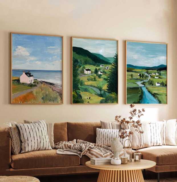 Set Of 3 Aberdeenshire Posters, Scotland Travel Prints, Wall Art Set, Scottish Landscape Nature Decor Prints - image 1