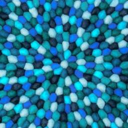 Handmade Wool Felt Ball Rug Round Nursery Rug - thumbnail 2