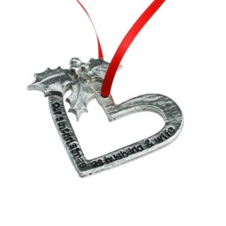5 Year Anniversary Christmas Tree Ornament - Reads Our 5Th As Husband & Wife - thumbnail 4