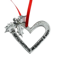 5 Year Anniversary Christmas Tree Ornament - Reads Our 5Th As Husband & Wife - thumbnail 2