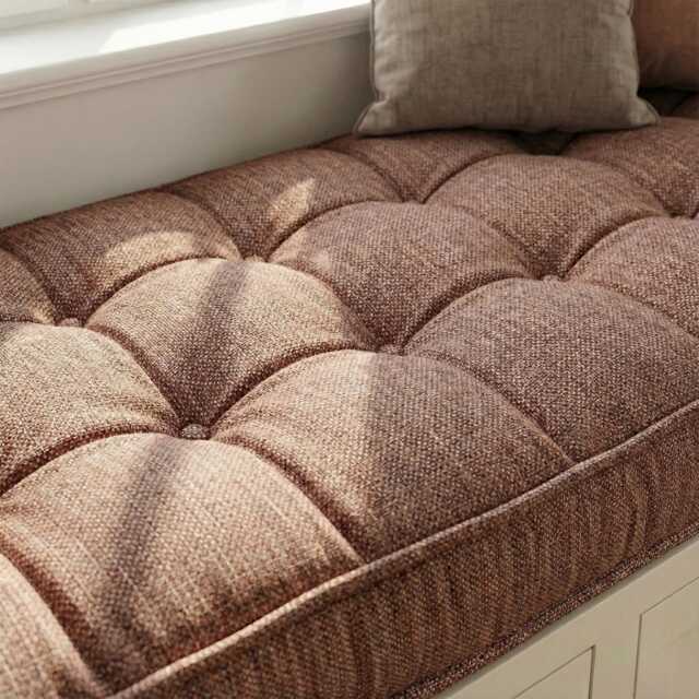 Custom Bench Cushion Indoor, Window Seat Cushion, Tufted - image 1