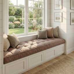 Custom Bench Cushion Indoor, Window Seat Cushion, Tufted - thumbnail 3