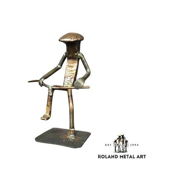 Mad Golfer - Metal Art Golf Figurine Railroad Spike Art Golf Golfer - image 1