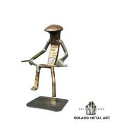 Mad Golfer - Metal Art Golf Figurine Railroad Spike Art Golf Golfer - thumbnail 1