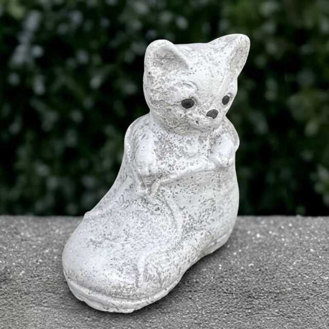 Stone Mouse in Boot Statue Concrete Sculpture Outdoor Animal Decoration Handmade Ornament Mouse Lover Gift - image 1