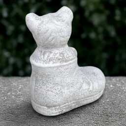 Stone Mouse in Boot Statue Concrete Sculpture Outdoor Animal Decoration Handmade Ornament Mouse Lover Gift - thumbnail 4