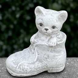 Stone Mouse in Boot Statue Concrete Sculpture Outdoor Animal Decoration Handmade Ornament Mouse Lover Gift - thumbnail 2