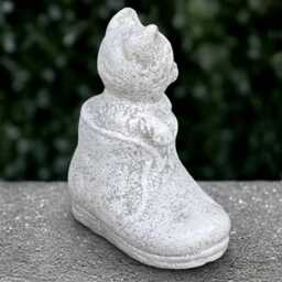 Stone Mouse in Boot Statue Concrete Sculpture Outdoor Animal Decoration Handmade Ornament Mouse Lover Gift - thumbnail 3