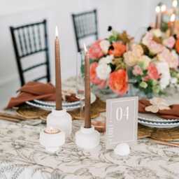 Large Ribbed Concrete Taper Candle Holder - thumbnail 4