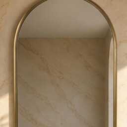 Arched Mirror With Antique Brass Frame For Bathroom Wall Aesthetic Home Decor - thumbnail 2