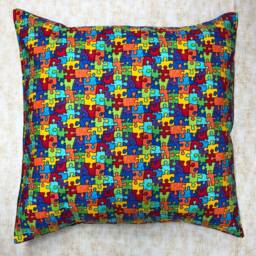 Bright & Vibrant Jigsaw Puzzle Piece in Rainbow Colours Our Designer Cushion Cover Fits An 18 - thumbnail 2