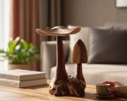 Large Mushroom Sculpture 12 Inch/30, Wooden Carving, Home Decor, Room Personalized Statue, Living Room, Office Gift Idea