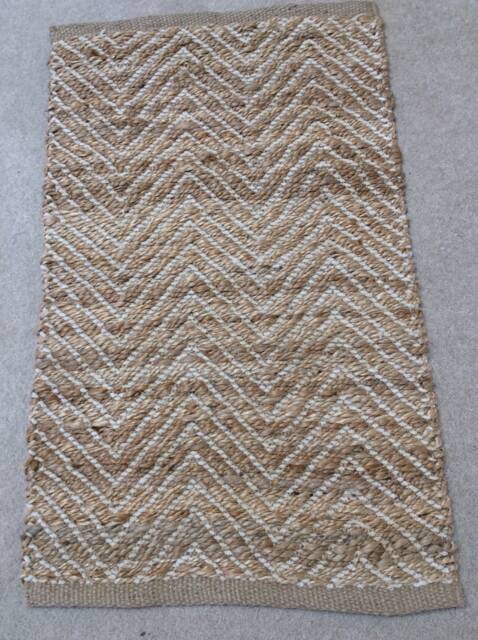 "Jute Rug, Kitchen Floor Mat, Area Outdoor Rugs, Rustic Woven Hemp, Bathroom Thick Textured Sturdy Rug 36""x22" - image 1