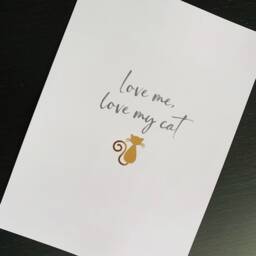 Love Me, Love My Cat Rose Gold Foil Typography Print // New Home Gift Birthday Gifts For Her Customisable Lover Cats - thumbnail 3