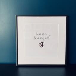 Love Me, Love My Cat Rose Gold Foil Typography Print // New Home Gift Birthday Gifts For Her Customisable Lover Cats - thumbnail 1