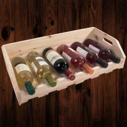Assembled Wooden Freestanding Stackable Wine Rack Display Cellar Storage Holder Shelf - 6-18 Bottles Plain Pine Natural Solid Wood - thumbnail 3