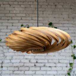 80 cm Pendant Lamp Made Of Oak Wood. Sustainably Hand-Crafted in Cologne - thumbnail 2