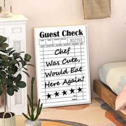 Chef Was Cute Would Eat Here Again Art Canvas Poster, Kitchen Aesthetic Decor, Retro Home Printed Gift - thumbnail 3