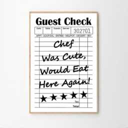 Chef Was Cute Would Eat Here Again Art Canvas Poster, Kitchen Aesthetic Decor, Retro Home Printed Gift - thumbnail 2