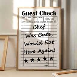 Chef Was Cute Would Eat Here Again Art Canvas Poster, Kitchen Aesthetic Decor, Retro Home Printed Gift - thumbnail 1