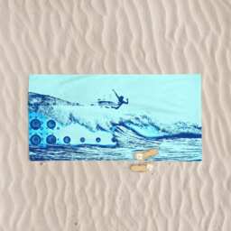 Surf Art Beach Towel Surfer Gift, Original Design - 70x35 - thumbnail 1