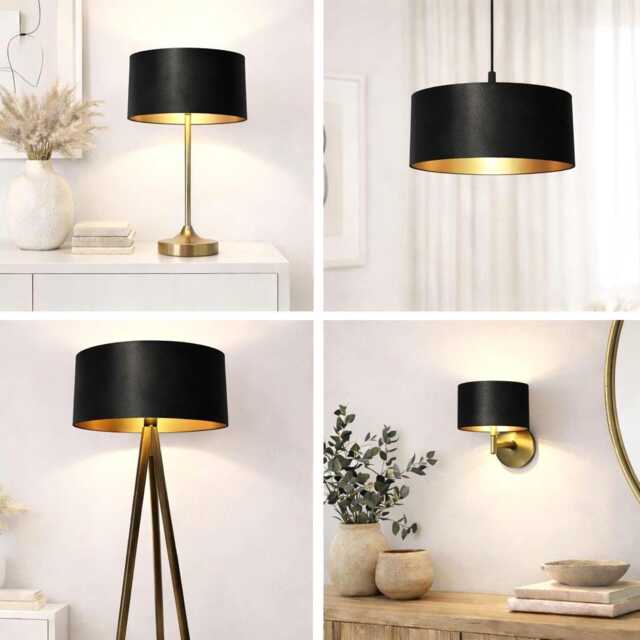 Luxurious Black Velvet Drum Lampshade - Wall, Table, Floor Ceiling Lamp Custom Sizes & Lining Options Handmade Bespoke Light Shade UK - image 1