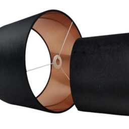 Luxurious Black Velvet Drum Lampshade - Wall, Table, Floor Ceiling Lamp Custom Sizes & Lining Options Handmade Bespoke Light Shade UK - thumbnail 2