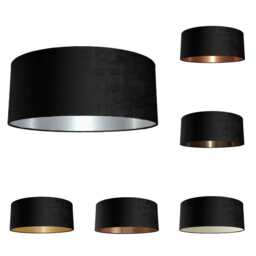 Luxurious Black Velvet Drum Lampshade - Wall, Table, Floor Ceiling Lamp Custom Sizes & Lining Options Handmade Bespoke Light Shade UK - thumbnail 3