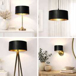 Luxurious Black Velvet Drum Lampshade - Wall, Table, Floor Ceiling Lamp Custom Sizes & Lining Options Handmade Bespoke Light Shade UK - thumbnail 1