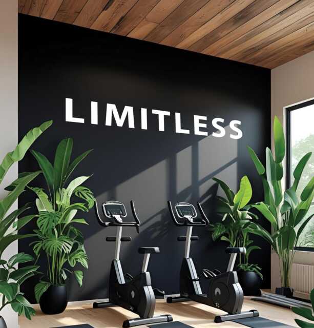 Inspirational Quote Home Fitness Gym, Limitless Classroom Wall Decal, Chiropractor Or Physical Therapy Office Sign, Dorm Room Decor - image 1