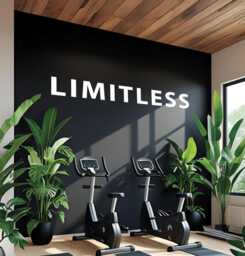 Inspirational Quote Home Fitness Gym, Limitless Classroom Wall Decal, Chiropractor Or Physical Therapy Office Sign, Dorm Room Decor - thumbnail 1