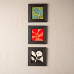 Midcentury Style Ceramic Wall Art - One - Choose From 3 Patterns, Square Art, Framed Made To Order Retro Spring