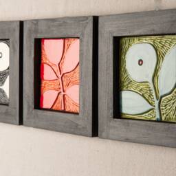 Midcentury Style Ceramic Wall Art - One - Choose From 3 Patterns, Square Art, Framed Made To Order Retro Spring - thumbnail 2