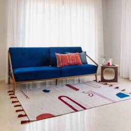 Glyphs Handmade Flatwoven Modern Kilim Rug Runner Area Art Deco 8 X 10 4X6 5X8 6X9 8X10 9X12 Ancient Egyptian Wool & Cotton - thumbnail 1