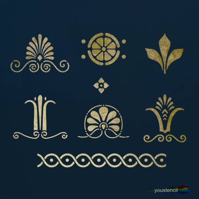 Greek Decorative Motifs Stencil #2 , For Walls, Art & Furniture. St36 - image 1