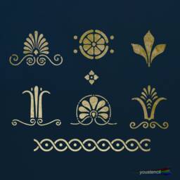 Greek Decorative Motifs Stencil #2 , For Walls, Art & Furniture. St36 - thumbnail 1