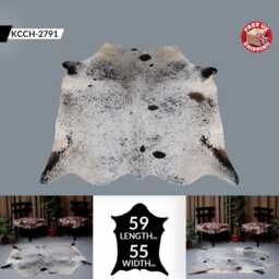 Luxurious Large Cowhide Rug - Grey & White Hair-On Leather For Contemporary Elegance - thumbnail 2