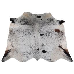 Luxurious Large Cowhide Rug - Grey & White Hair-On Leather For Contemporary Elegance - thumbnail 1
