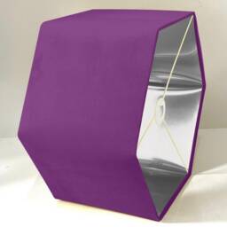 New Luxury Premium Quality Lavender Purple Hexagon Velvet Lamp Shade Pendant Light With Metallic Lining - thumbnail 3
