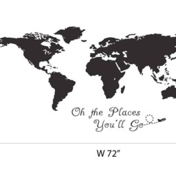 Oh The Places You Go World Map Sticker Decals Home Decor Art Cool Wall Stick On Wall By Decalisland-Realistic Map Sd 017 - thumbnail 3