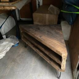 Corner Tv Stand/Tv Unit Chunky Rustic Handmade Reclaimed Furniture - thumbnail 2