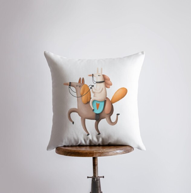 Horse Riding Pillow - Throw Lover Animal Gift Tiny House Decor Cowgirl Pet - image 1