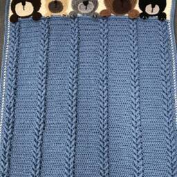 Night Sleeping Teddy Bears Baby Afghan Blanket - thumbnail 3
